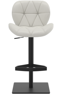 Profile Deluxe Real Leather Black Bar Stool White