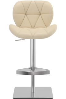 Profile Deluxe Real Leather Brushed Bar Stool 