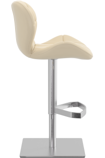 Profile Deluxe Real Leather Brushed Bar Stool 