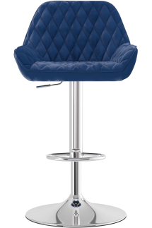 Sapphire Chrome Bar Stool Velvet
