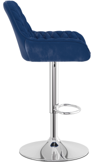 Sapphire Chrome Bar Stool Velvet