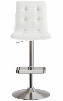 Scalzo Brushed Bar Stool White