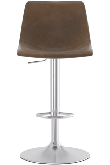 Seville Brushed Chrome Bar Stool Brown