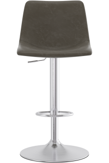 Seville Brushed Chrome Bar Stool Grey