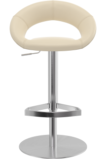 Sorrento Brushed Real Leather Bar Stool Cream
