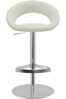 Sorrento Brushed Real Leather Bar Stool White