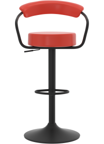 Zenith Black Bar Stool Red