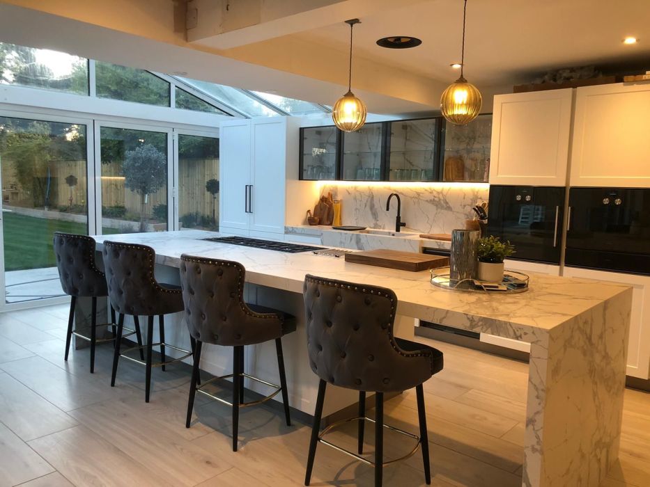 Arundel Bar Stool Grey Velvet