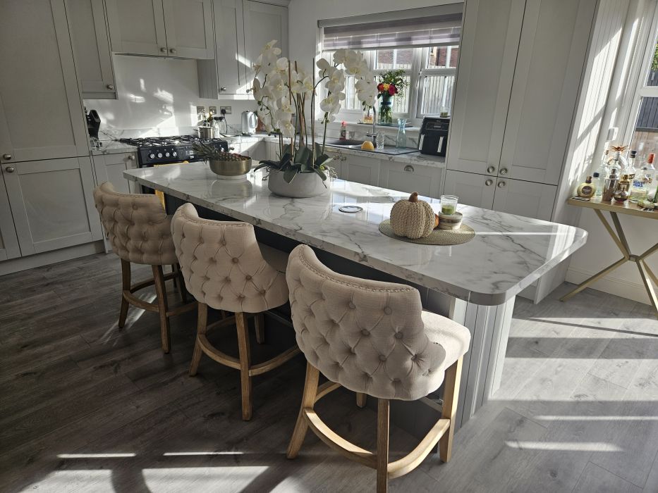 Carlton Oak Bar Stool Cream Fabric