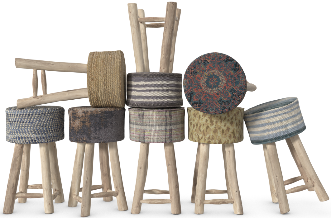 Kahuna Bar Stool Blue Stripe