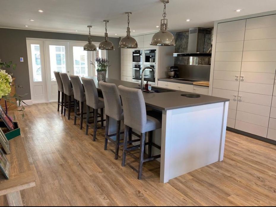 Pranzo Antique Black Bar Stool Grey Fabric