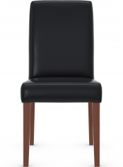 Firenze Walnut Dining Chair Black Bonded Leather