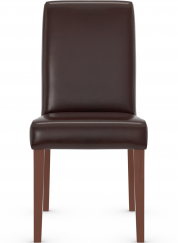 Firenze Walnut Dining Chair Brown Bonded Leather