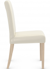 Firenze Light Oak Dining Chair Cream Bonded Leather