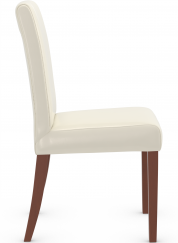 Firenze Walnut Dining Chair Cream Bonded Leather