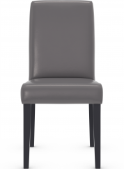 Firenze Matt Black Dining Chair Grey Bonded Leather