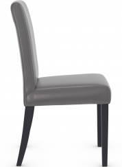 Firenze Matt Black Dining Chair Grey Bonded Leather
