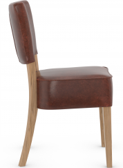 Genova Rustic Oak Dining Chair Bonded Leather