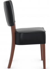 Genova Walnut Dining Chair Black Bonded Leather 