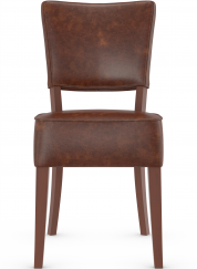Genova Walnut Dining Chair Brown Aniline Leather