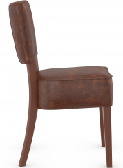Genova Walnut Dining Chair Brown Aniline Leather