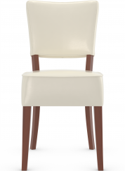 Genova Walnut Dining Chair Cream Bonded Leather