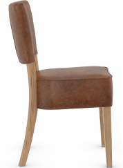 Genova Rustic Oak Dining Chair Tan Aniline Leather