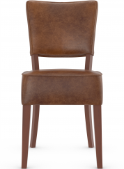 Genova Walnut Dining Chair Aniline Leather