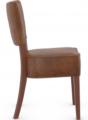 Genova Walnut Dining Chair Tan Aniline Leather 
