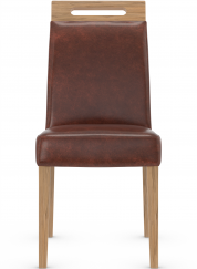 Modena Rustic Oak Dining Chair Bonded Leather