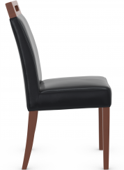 Modena Walnut Dining Chair Black Bonded Leather