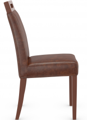 Modena Walnut Dining Chair Brown Aniline Leather