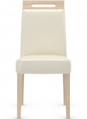 Modena Light Oak Dining Chair Cream Bonded Leather