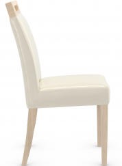 Modena Light Oak Dining Chair Cream Bonded Leather