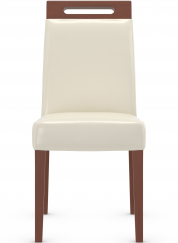 Modena Walnut Dining Chair Cream Bonded Leather