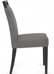 Modena Matt Black Dining Chair Dark Grey Fabric