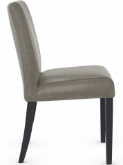 Pranzo Matt Black Dining Chair Grey Aniline Leather