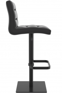 Deluxe Black Real Leather Bar Stool 