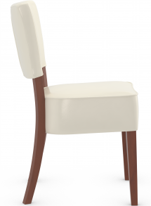 Genova Walnut Dining Chair Cream Bonded Leather