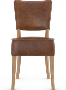 Genova Rustic Oak Dining Chair Aniline Leather