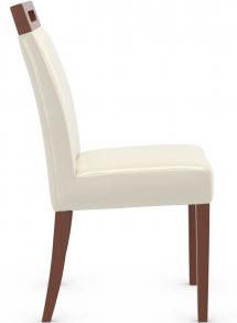 Modena Walnut Dining Chair Cream Bonded Leather