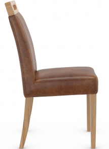 Modena Rustic Oak Dining Chair Aniline Leather