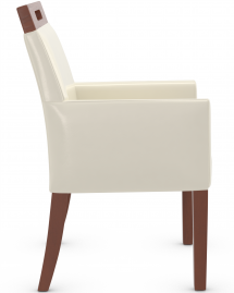 Modena Walnut Lounge Chair Cream Bonded Leather