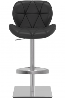Profile Deluxe Brushed Real Leather Bar Stool Black