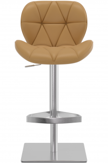 Profile Deluxe Brushed Bar Stool Cognac