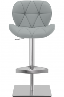 Profile Deluxe Brushed Real Leather Bar Stool Grey