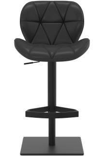 Profile Deluxe Black Real Leather Bar Stool Black