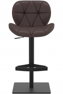 Profile Deluxe Black Real Leather Bar Stool Brown