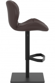 Profile Deluxe Black Real Leather Bar Stool Brown