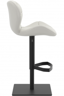 Profile Deluxe Black Real Leather Bar Stool White